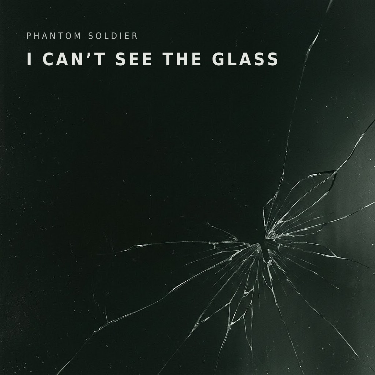Cover art for I Can't See the Glass: a pressure crack spreading through dark glass